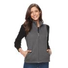 Women's Croft & Barrow&reg; Ribbed Side Quilted Vest, Size: Xxl, Dark Grey