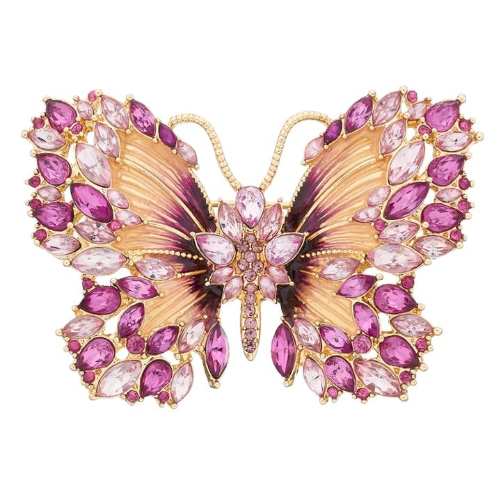 Dana Buchman Nickel Free Simulated Crystal Butterfly Pin, Women's, Purple
