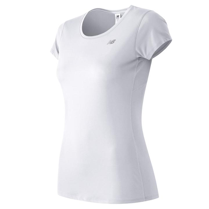 Women's New Balance Accelerate Scoopneck Running Tee, Size: Medium, White