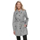 Women's Towne By London Fog Gingham Trench Coat, Size: Small, Oxford