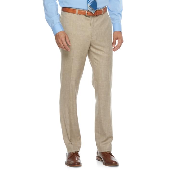 Men's Apt. 9&reg; Premier Flex Extra-slim Fit Flat-front Suit Pants, Size: 34x34, Beige