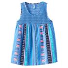 Girls 7-16 Mudd&reg; Crochet Lace Yoke Patterned Tank Top, Girl's, Size: 12, Blue (navy)