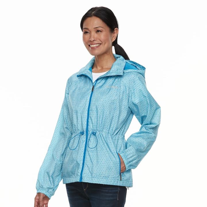 Women's Columbia Stone Creek Hooded Anorak Jacket, Size: Large, Light Blue