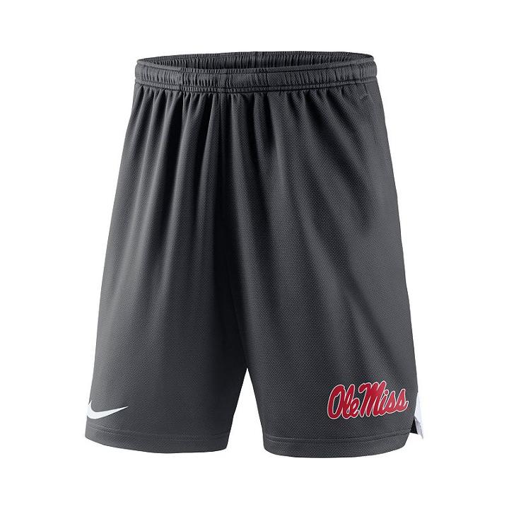 Men's Nike Ole Miss Rebels Football Dri-fit Shorts, Size: Small, Dark Grey