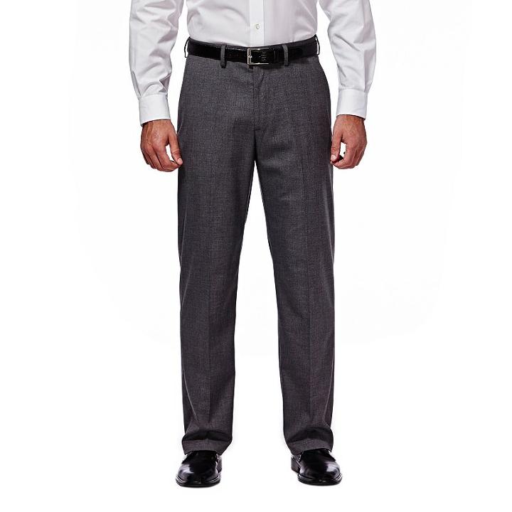 Men's J.m. Haggar Premium Classic-fit Flat-front Stretch Suit Pants, Size: 44x30, Med Grey
