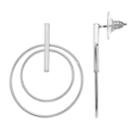 Silver Plated Double Hoop Nickel Free Earrings, Women's, Gold