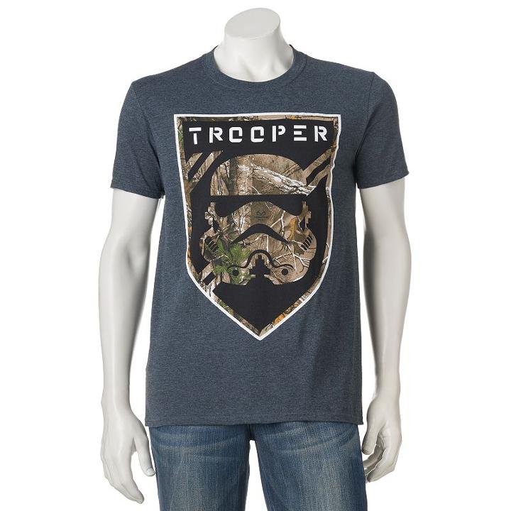 Men's Star Wars Stormtrooper Realtree Camo Icon Tee, Size: Xl, Grey