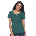 Women's Croft & Barrow&reg; Henley Tee, Size: Xs, Green