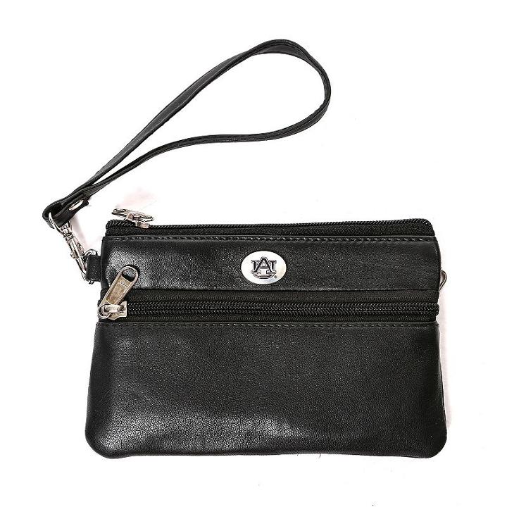 Auburn Tigers Leather Wristlet, Women's, Black