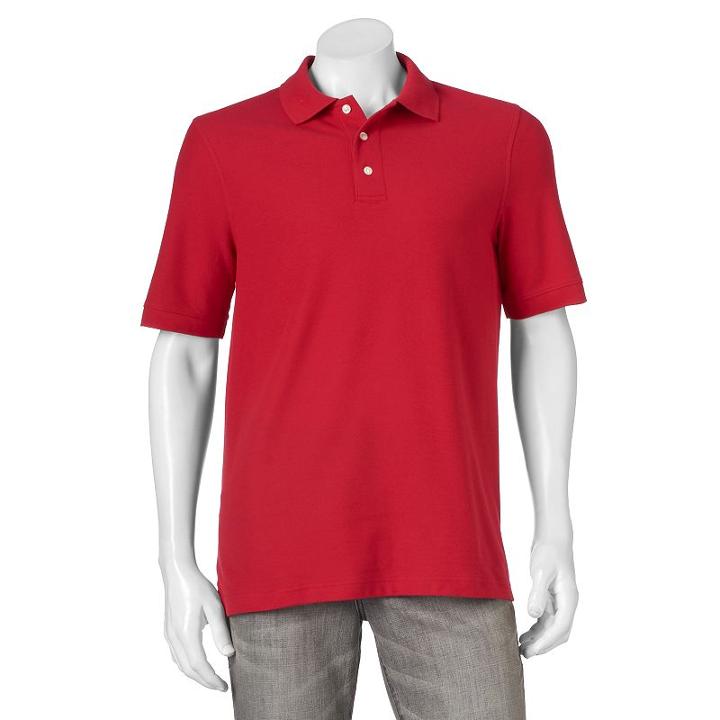 Men's Croft & Barrow&reg; Classic-fit Easy-care Pique Polo, Size: Large, Dark Red