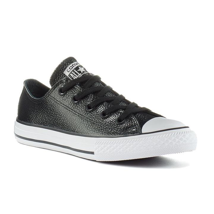 Kids' Converse Chuck Taylor All Star Stingray Leather Shoes, Girl's, Size: 2, Black