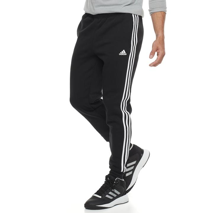 Men's Adidas Essential Striped Jogger Pants, Size: Xl, Black