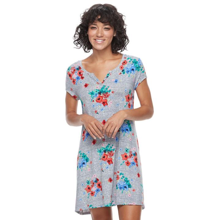 Juniors' So&reg; Henley Swing Dress, Teens, Size: Large, Med Grey