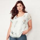 Plus Size Lc Lauren Conrad Textured Dot Top, Women's, Size: 0x, White