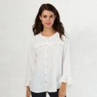 Women's Lc Lauren Conrad Beaded Ruffle Blouse, Size: Xs, White Oth