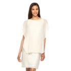 Women's Scarlett Capelet Lace Sheath Dress, Size: 4, Med Beige