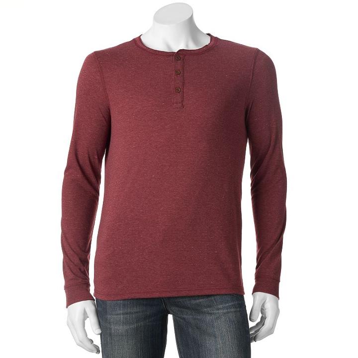 Big & Tall Urban Pipeline&reg; Striped Ultimate Henley, Men's, Size: M Tall, Red