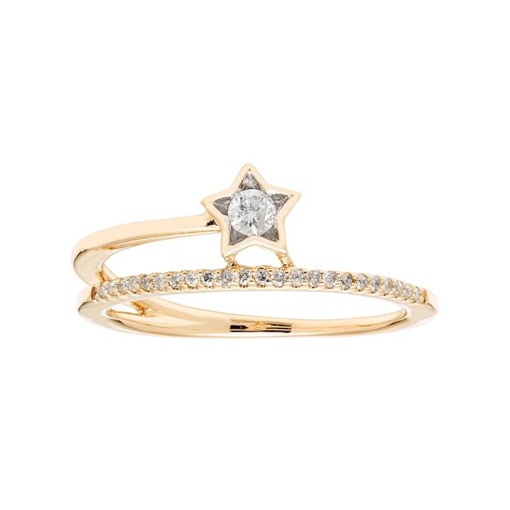10k Gold 1/6 Carat T.w. Diamond Star Ring, Women's, Size: 5, White
