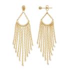 14k Gold Chain Fringe Chandelier Earrings, Women's, Yellow