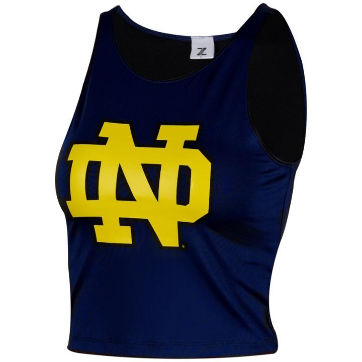 Women's Notre Dame Fighting Irish First Down Crop Top, Size: Small, Blue