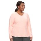 Plus Size Tek Gear&reg; Microfleece V-neck Top, Women's, Size: 3xl, Brt Orange