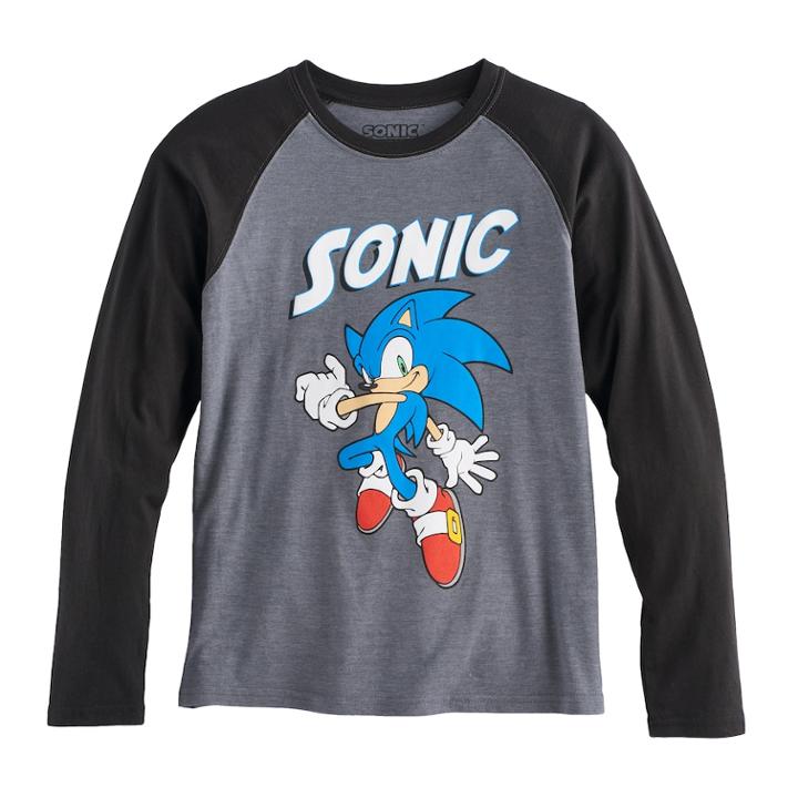 Boys 8-20 Sonic Graphic Tee, Size: Medium, Med Grey