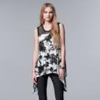 Women's Simply Vera Vera Wang Print Lace Handkerchief Tunic, Size: Xs, Oxford