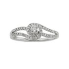 Diamond Swirl Engagement Ring In 10k White Gold (3/8 Ct. T.w.), Women's, Size: 6