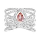 Brilliance Silver Tone Rope Band Swarovski Crystal Ring, Women's, Size: 9, Pink