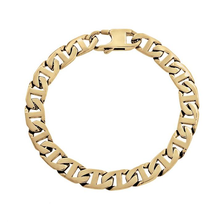 Lynx Yellow Ion-plated Stainless Steel Mariner Chain Bracelet - 9-in, Men's, Size: 9