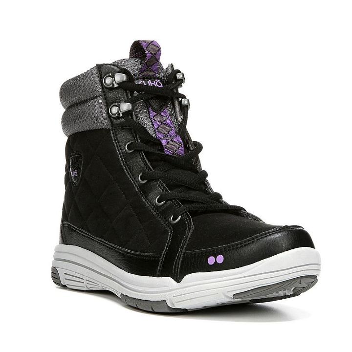 Ryka Aurora Women's Quilted High-top Ankle Booties, Size: 5.5 Med, Black