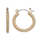 Lc Lauren Conrad Textured Hoop Earrings, Women's, Gold