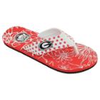 Women's College Edition Georgia Bulldogs Floral Polka-dot Flip-flops, Size: Medium, White