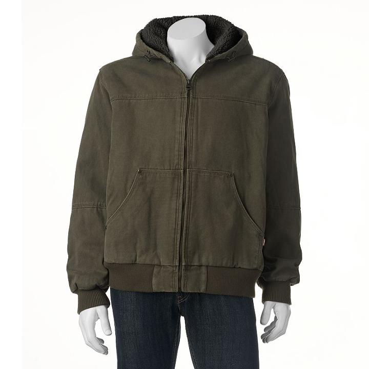 Big & Tall Levi's Sherpa-lined Canvas Bomber Jacket, Men's, Size: Xxl Tall, Med Green