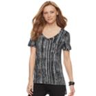 Women's Rock & Republic&reg; V-neck Tee, Size: Small, Silver