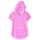 Girls Plus Size So&reg; Short Sleeve Sparkle Hooded Pullover, Size: 18 1/2, Lt Purple