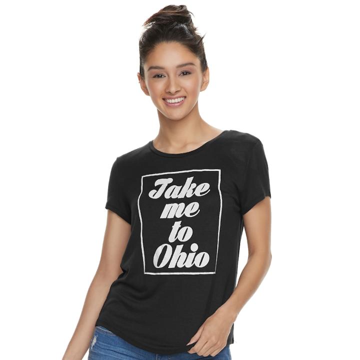 Juniors' About A Girl Take Me To State Tee, Size: Xs, Grey (charcoal)