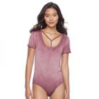 Juniors' Mudd&reg; Strappy Bodysuit, Teens, Size: Small, Purple
