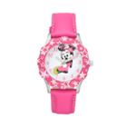 Disney's Minnie Mouse Girls' Leather Watch, Pink