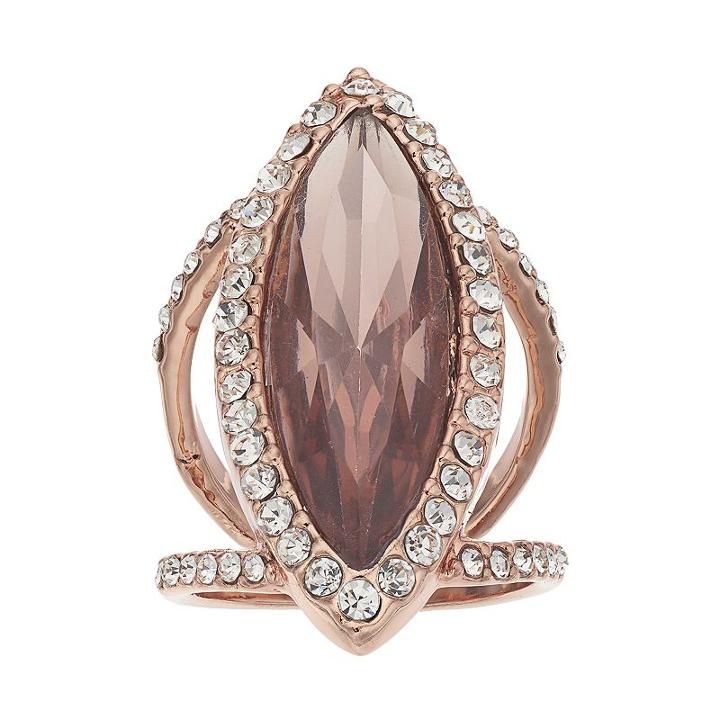 Jennifer Lopez Marquise Halo Double Ring, Women's, Size: 7, Med Pink