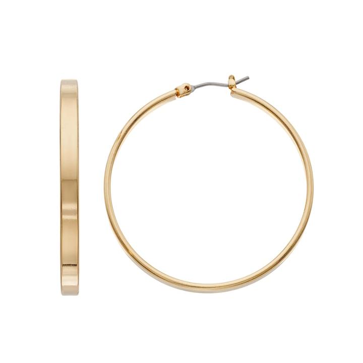 Dana Buchman Flat Hoop Earrings, Women's, Gold