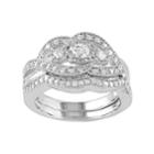 Diamond 3-stone Engagement Ring Set In Sterling Silver (1/2 Carat T.w.), Women's, Size: 6, White