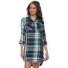 Juniors' So&reg; Twill Utility Shirt Dress, Teens, Size: Xs, Blue