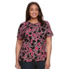 Plus Size Croft & Barrow&reg; Essential Crewneck Tee, Women's, Size: 2xl, Med Pink