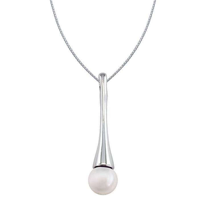 Sterling Silver Freshwater Cultured Pearl Pendant, Adult Unisex, Grey