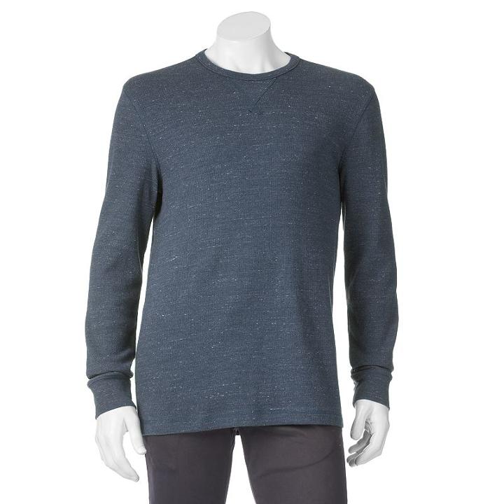 Men's Sonoma Goods For Life&trade; Heathered Thermal Tee, Size: Xxl, Dark Blue