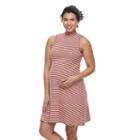 Maternity A:glow Ribbed Swing Dress, Women's, Size: Xxl-mat, Dark Red