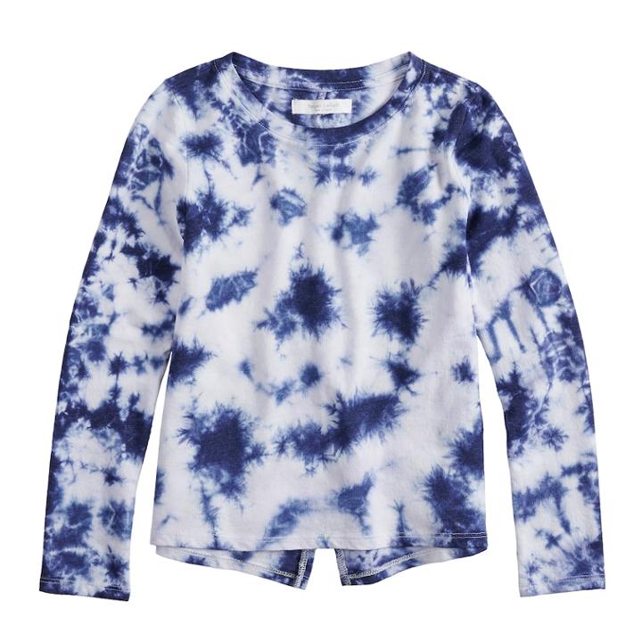Girls 7-16 Harper & Elliott Split Back Pullover, Size: Xl, Blue (navy)