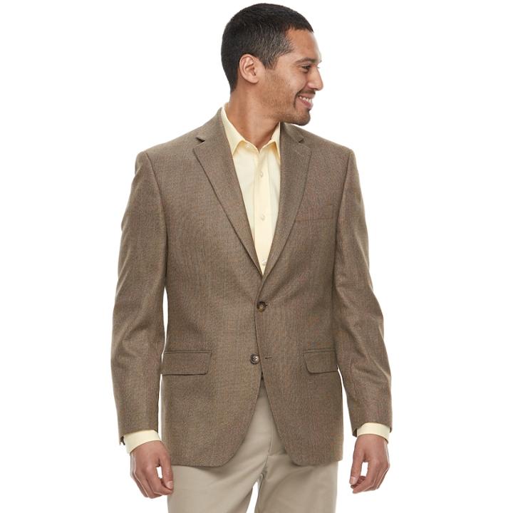 Men's Chaps Classic-fit Patterned Sport Coat, Size: 56 Long, Lt Brown