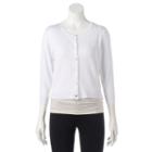 Women's Ronni Nicole Cropped Cardigan, Size: Large, White